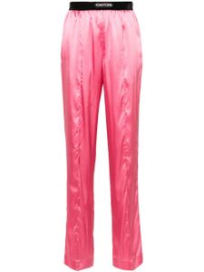 TOM FORD pantalon en soie à coupe droite - Rose