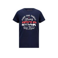 Retour Denim T-shirt Boyd met logo donkerblauw - thumbnail