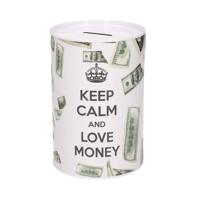 Concorde spaarpot blik dollar biljetten - keep calm - 10 x 15 cm - Spaarpotten - thumbnail