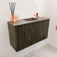 Toiletmeubel Mondiaz Joya Dlux | 70 cm | Meubelkleur Shadow | Faye wastafel Oza Wasbak Midden | 1 kraangat