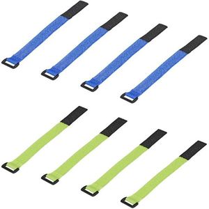 Proplus kabelbinders klittenband 8 stuks blauw/groen