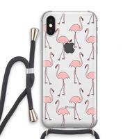 Anything Flamingoes: iPhone XS Transparant Hoesje met koord