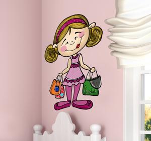 Shoppen meisje fashion sticker