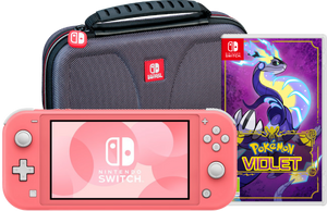 Nintendo Switch Lite Koraal + Pokémon Violet + Bigben Beschermtas