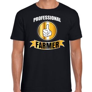 Professional farmer / professionele boer t-shirt zwart heren - Boer cadeau shirt