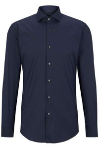 BOSS Slim Fit Overhemd Marine, Effen