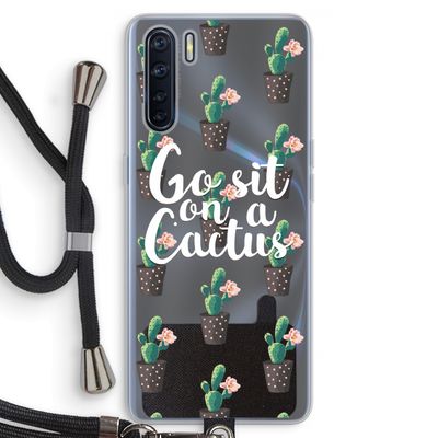 Cactus quote: Oppo A91 Transparant Hoesje met koord
