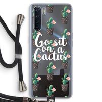 Cactus quote: Oppo A91 Transparant Hoesje met koord