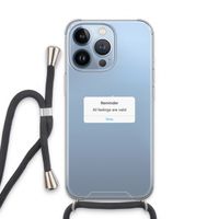 Reminder: iPhone 13 Pro Transparant Hoesje met koord