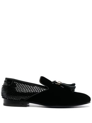 Philipp Plein mocassins en velours à détails de clous - Noir