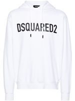 DSQUARED2 logo-print cotton hoodie - Blanc