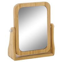 Badkamerspiegel / make-up spiegel bamboe hout 22 x 6 x 22   - - thumbnail