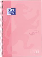 Oxford School Touch Europeanbook spiraalblok, ft A4+, 160 bladzijden, geruit 5 mm, pastel roze - thumbnail