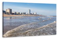 Karo-art Schilderij -Strand van Zandvoort, Noordzee, 100x70cm. premium print, wanddecoratie - thumbnail