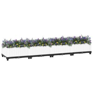 The Living Store Verhoogde Tuinbak - Wit - 160 x 40 x 23 cm - Polypropeen