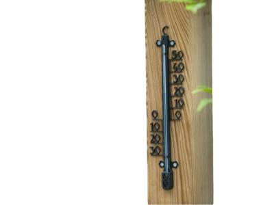 Profielthermometer geepoxeerd metaal 41x10x2,5cm - Nature