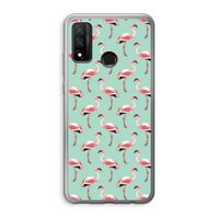 Flamingoprint groen: Huawei P Smart (2020) Transparant Hoesje