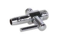 Europond Messing Luchtverdeler 1 Uitgang - Geschikt voor 4mm Slang, Regelbare Kraan