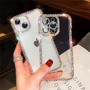 telefoon hoesje Voor iPhone 15 Pro Max Plus iPhone 14 13 12 11 Pro Max Plus Kristalhelder Niet-vergelend Schokbestendig Strass Silicagel Siliconen Lightinthebox