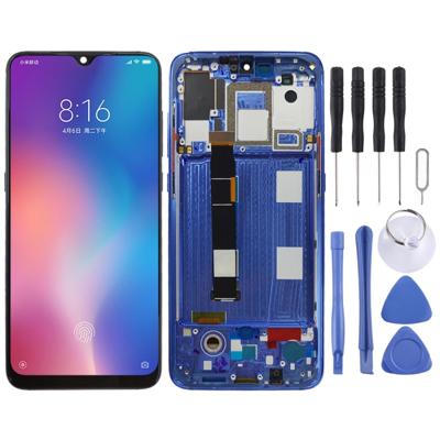 LCD-scherm en digitizer volledige montage met frame voor Xiaomi mi 9 (blauw)