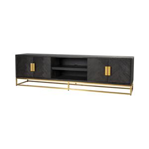 Richmond TV-meubel Blackbone Eiken - Zwart / Goud, 220cm