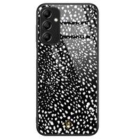 Samsung Galaxy A14 glazen hardcase - Black dots Samsung Galaxy A14 glazen hardcase - Black dots