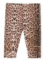 Roberto Cavalli Junior legging à imprimé léopard - Marron