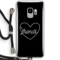 Friends heart black: Samsung Galaxy S9 Transparant Hoesje met koord Friends heart black: Samsung Galaxy S9 Transparant Hoesje met koord