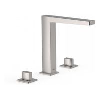 Wastafelkraan Tres Slim | Opbouw | Mengkraan | Hoog model | 2-knops | Vierkant | Rvs look