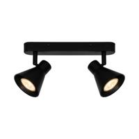 Plafondspot zwart metaal &apos;Eik&apos; Nordlux dubbel spot gu10 fitting 29 cm - thumbnail