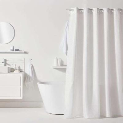 Wafel Douchegordijn - Wit - Polyester - 180 x 200 cm - 12 Haken - UTILITY - TODAY