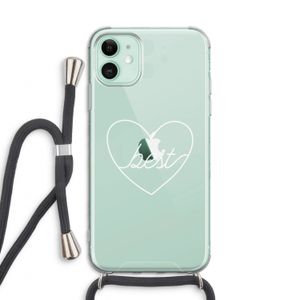 Best heart pastel: iPhone 11 Transparant Hoesje met koord