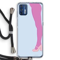 Pink panty: Motorola Moto G9 Plus Transparant Hoesje met koord Pink panty: Motorola Moto G9 Plus Transparant Hoesje met koord
