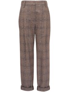 Brunello Cucinelli pantalon de costume à carreaux - Marron