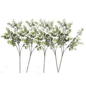 6x stuks kunstplant Eucalyptus takken 65 cm grijs/groen