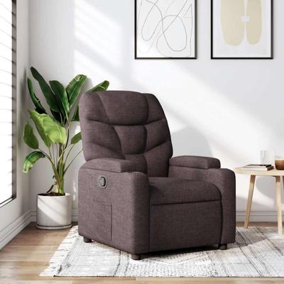 Fauteuil verstelbaar stof donkerbruin
