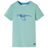 Kindershirt dinosaurusprint 92 lichtkakikleurig