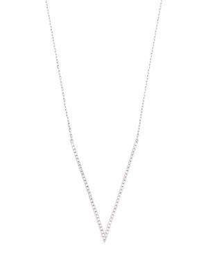 Djula collier Big V en or blanc 18ct serti de diamants - Argent
