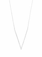 Djula collier Big V en or blanc 18ct serti de diamants - Argent - thumbnail