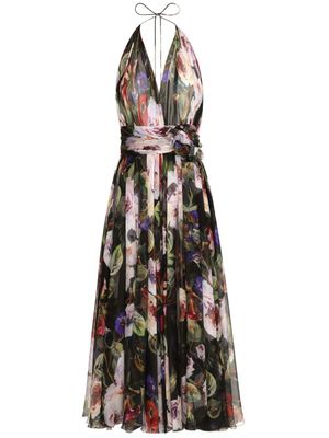 Dolce & Gabbana robe à fleurs - Noir