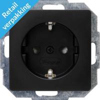 Enzo Kopp paris mat zwart inbouw stopcontact ra + kinderbeveiliging - 4625300