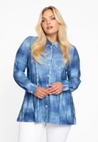 Yoek A-lijn blouse FRAYED | Blauw | Maat 38/40