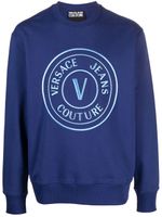 Versace Jeans Couture sweat en coton à logo brodé - Bleu - thumbnail