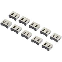 Renkforce rf-USBBlocker-02 USB-poortslot Set van 10 stuks Zilver Zonder sleutel