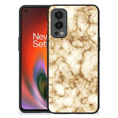 OnePlus Nord 2 Marmeren Print Telefoonhoesje Marmer Goud