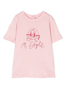 Emporio Armani Kids t-shirt en coton à imprimé graphique - Rose