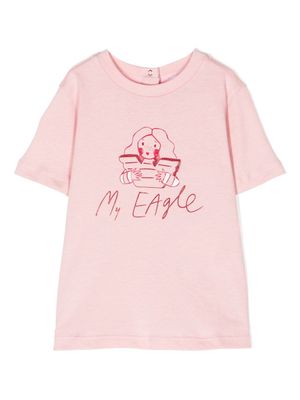 Emporio Armani Kids t-shirt en coton à imprimé graphique - Rose