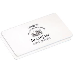 2x Ontbijtbordjes/ontbijtplankjes set Breakfast print 14 x 24 cm