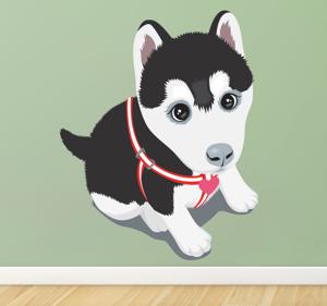 Sticker kinderkamer hond puppy