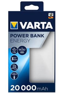 Varta Energy 20000 powerbank Lithium-Polymeer (LiPo) 20000 mAh Zwart, Wit
